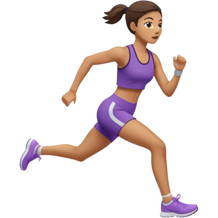 emoji de mulher com roupa de ginástica correndo para o lado emoji