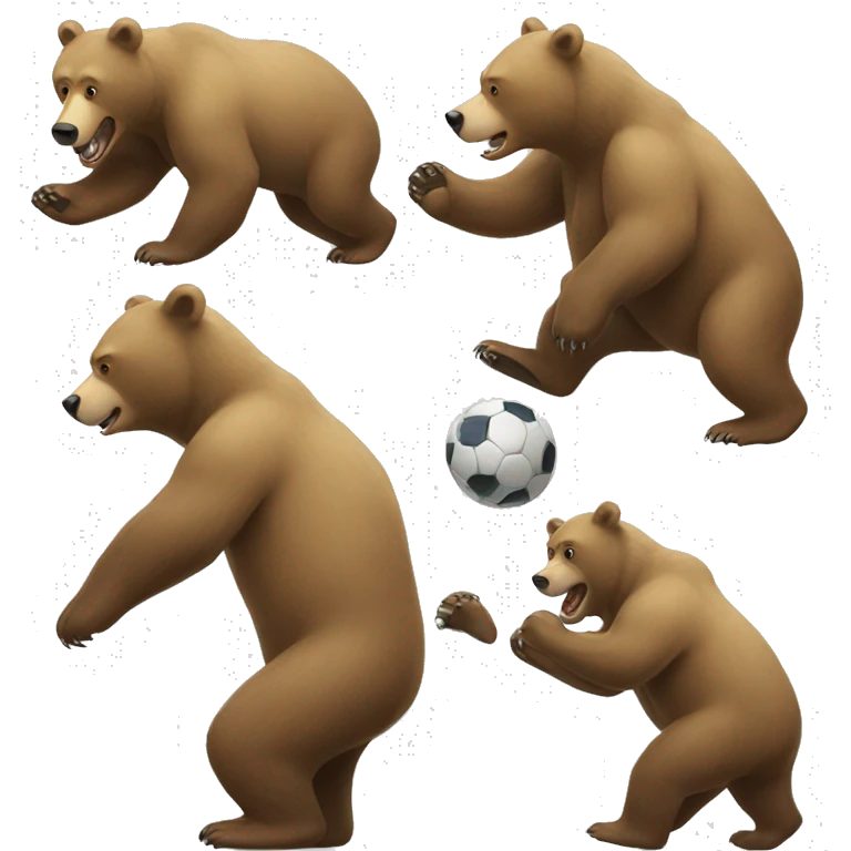 Bear playing futbol emoji