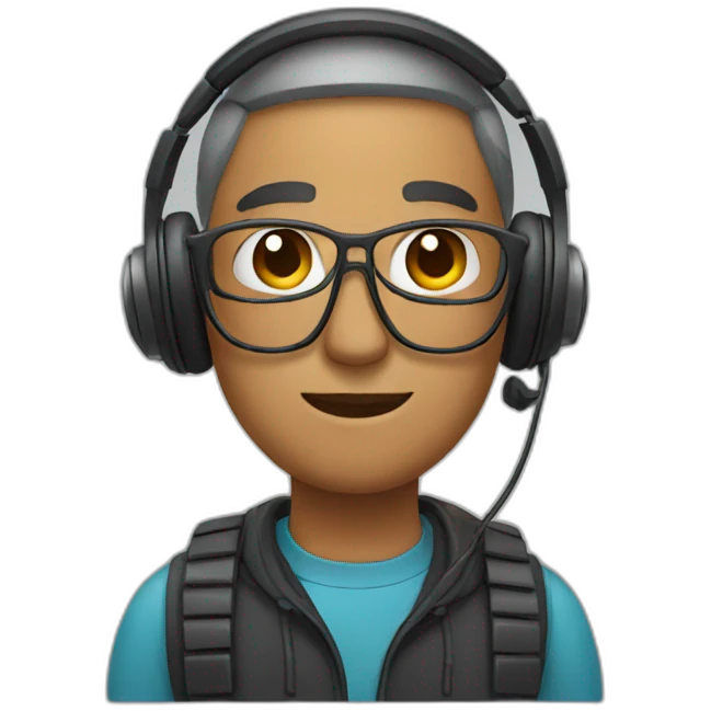 person with headset emoji