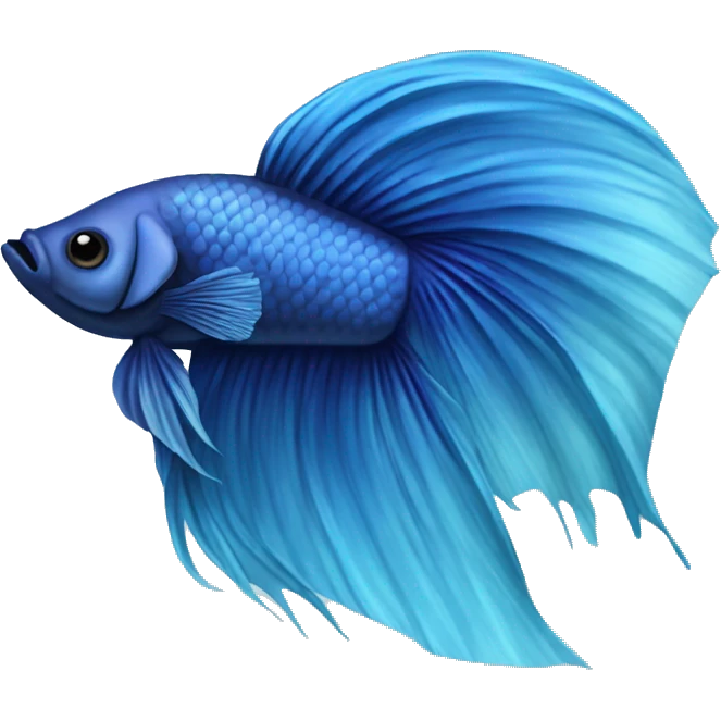 Blue betta fish spikey fins emoji