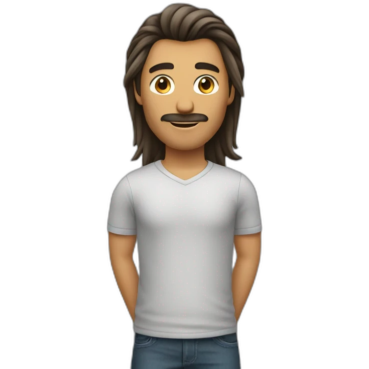 Homme cheveux très long emoji