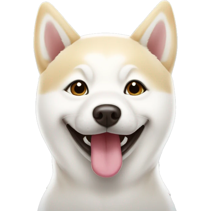 white Shiba inu smiling face with many hearts emoji