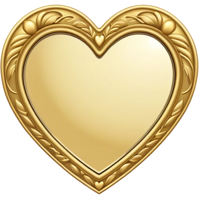 decorative gold heart mirror emoji