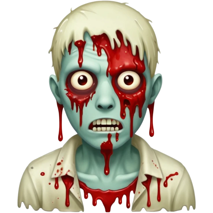 zombie man with blood slime dripping from his face emoji
