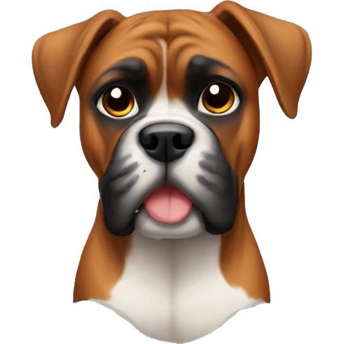 boxer dog in love emoji