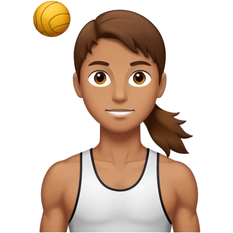 athlete with brown hair emoji