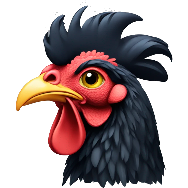 Black rooster emoji