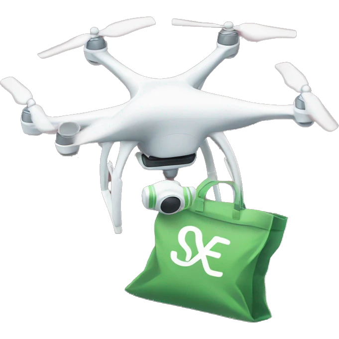 a drone with a bag of money emoji