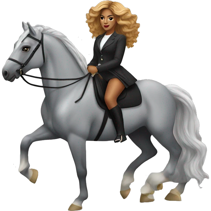 beyoncé riding grey horse emoji