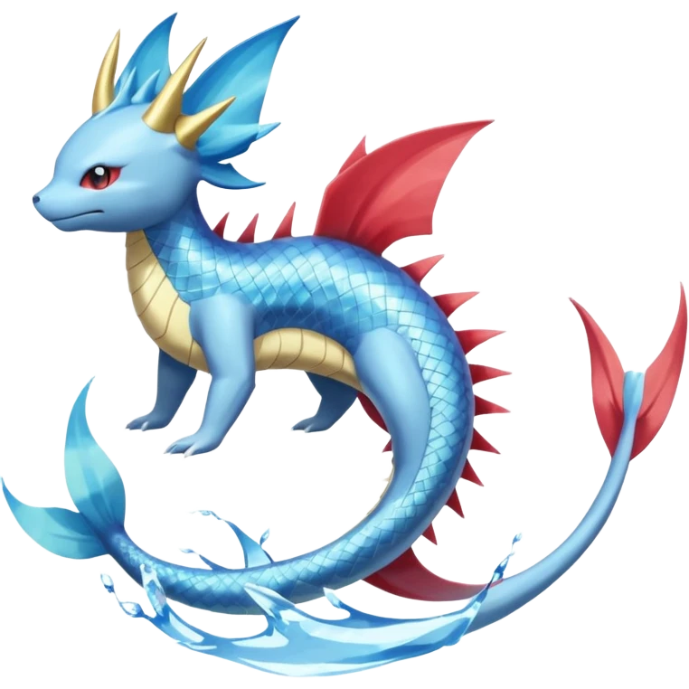 Koi-Manectric-Vaporeon-Salamence-Electrike-Amaura-Milotic-Salamence-Fakemon-fusion, full body emoji