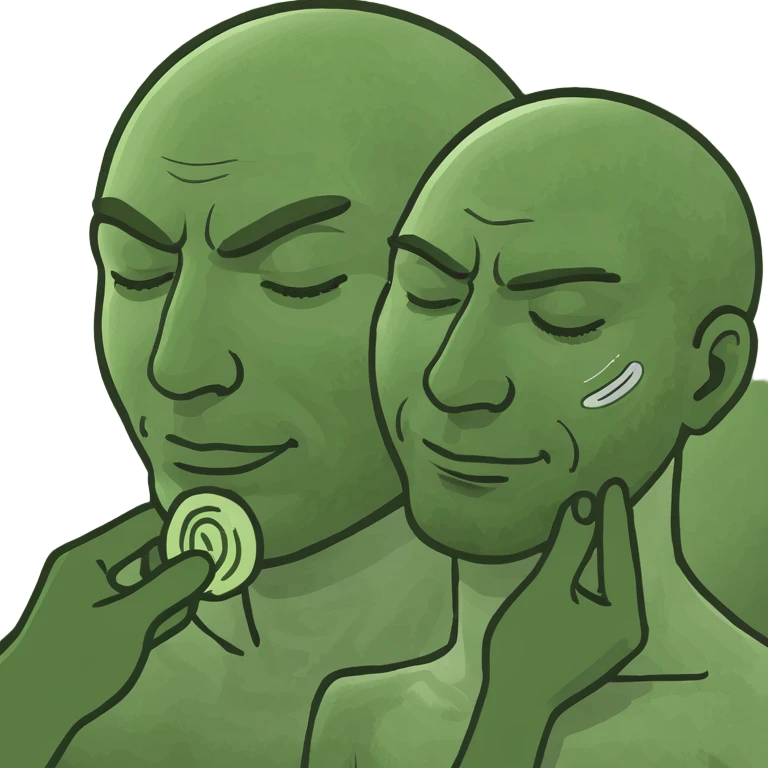 A man massaging a man on a massage table featuring glass of milk emoji
