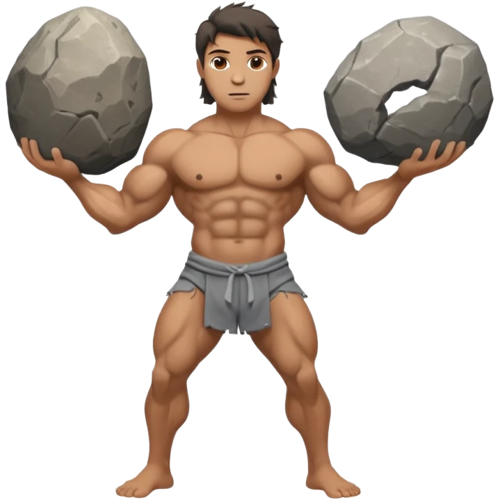 Atlas the greek god with a boulder and clothes emoji