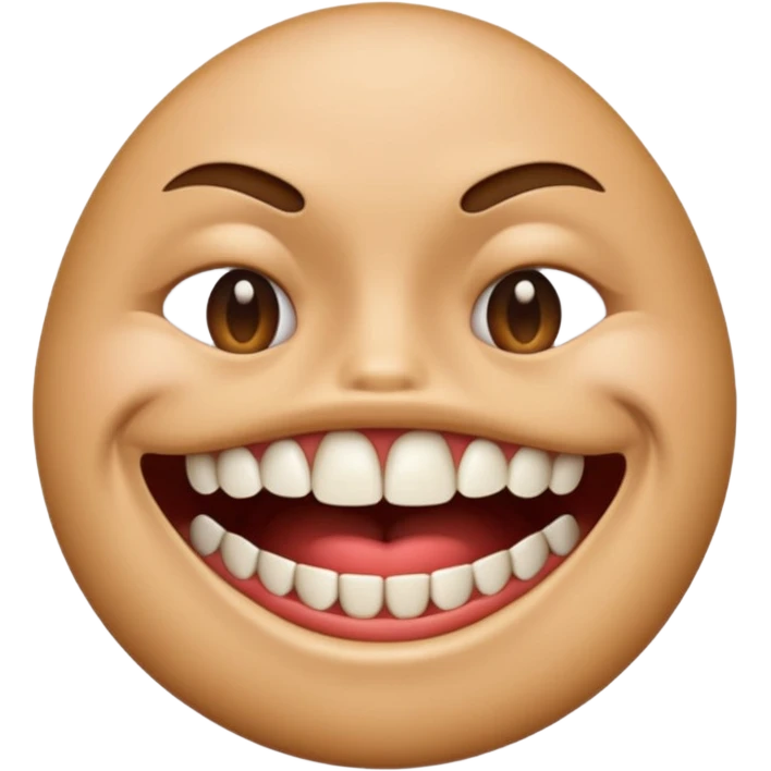 realistic grinding teeth emoji with their mouth lcosed emoji