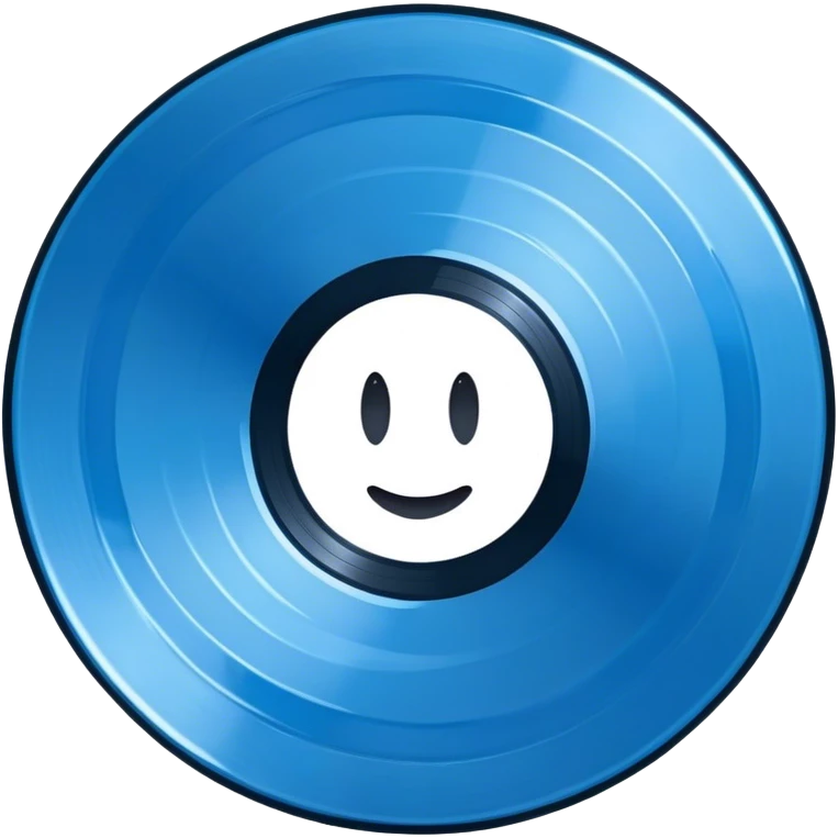 all blue Vinyl Record black inner first circle  emoji
