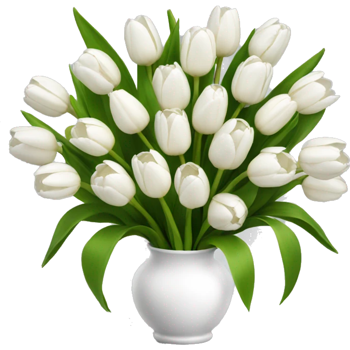 White tulips bouquet  emoji