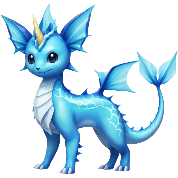 Lumineon-Vaporeon-Dragonair-Fakémon-hybrid-creature (full body)  emoji