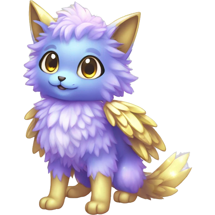 Shiny Sparkly Colorful Fluffy beautiful fantasy Kawaii Ethereal Anthro Sona Fakemon-animal Full Body emoji