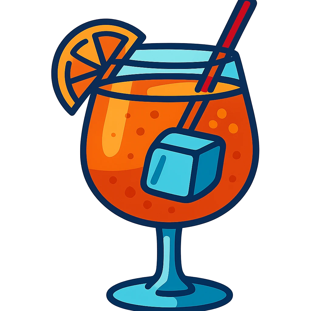Aperol Spritz cocktail in vibrant toon style emoji