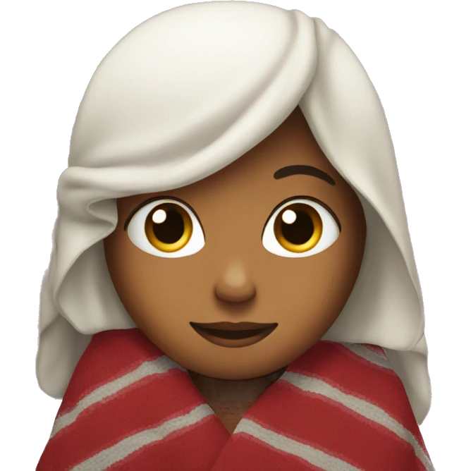Girl with blanket on her  emoji