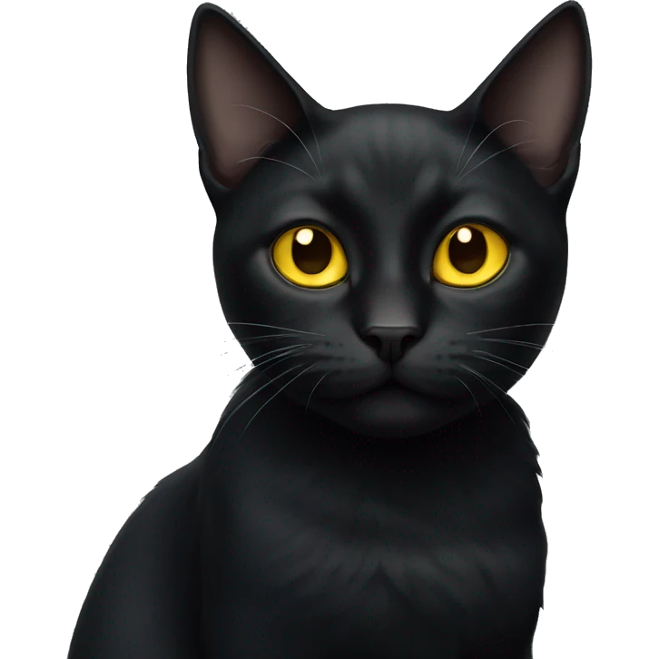 Black cat with yellow eyes  emoji