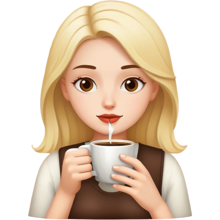 Girl word black heard driking coffe emoji