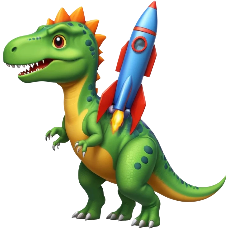 Dinosaurs with Rocket emoji