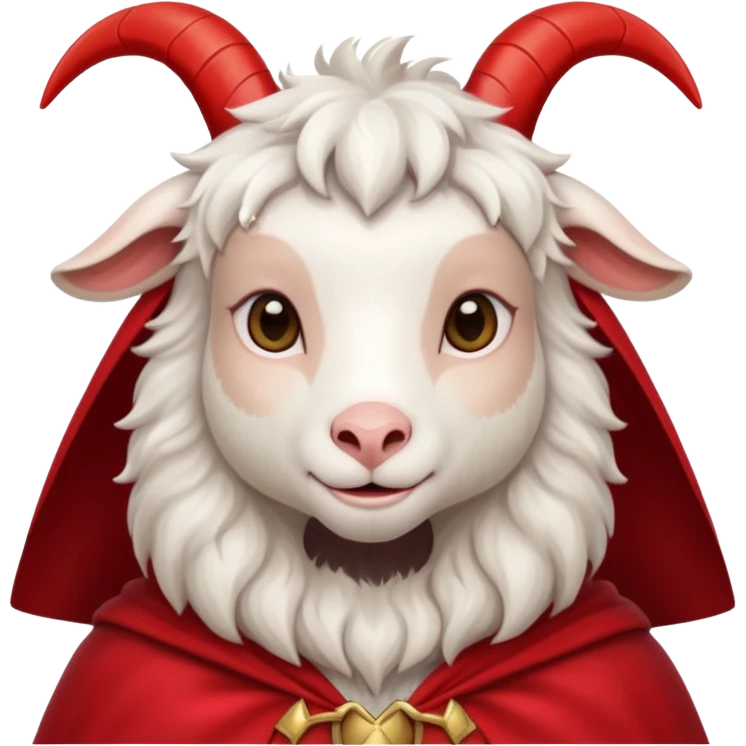 white female goat wearing a read cape emoji