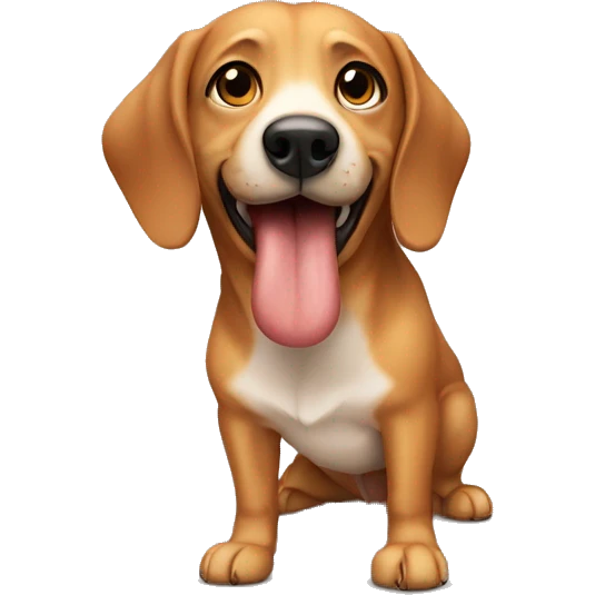 Perro salchicha con manchas emoji