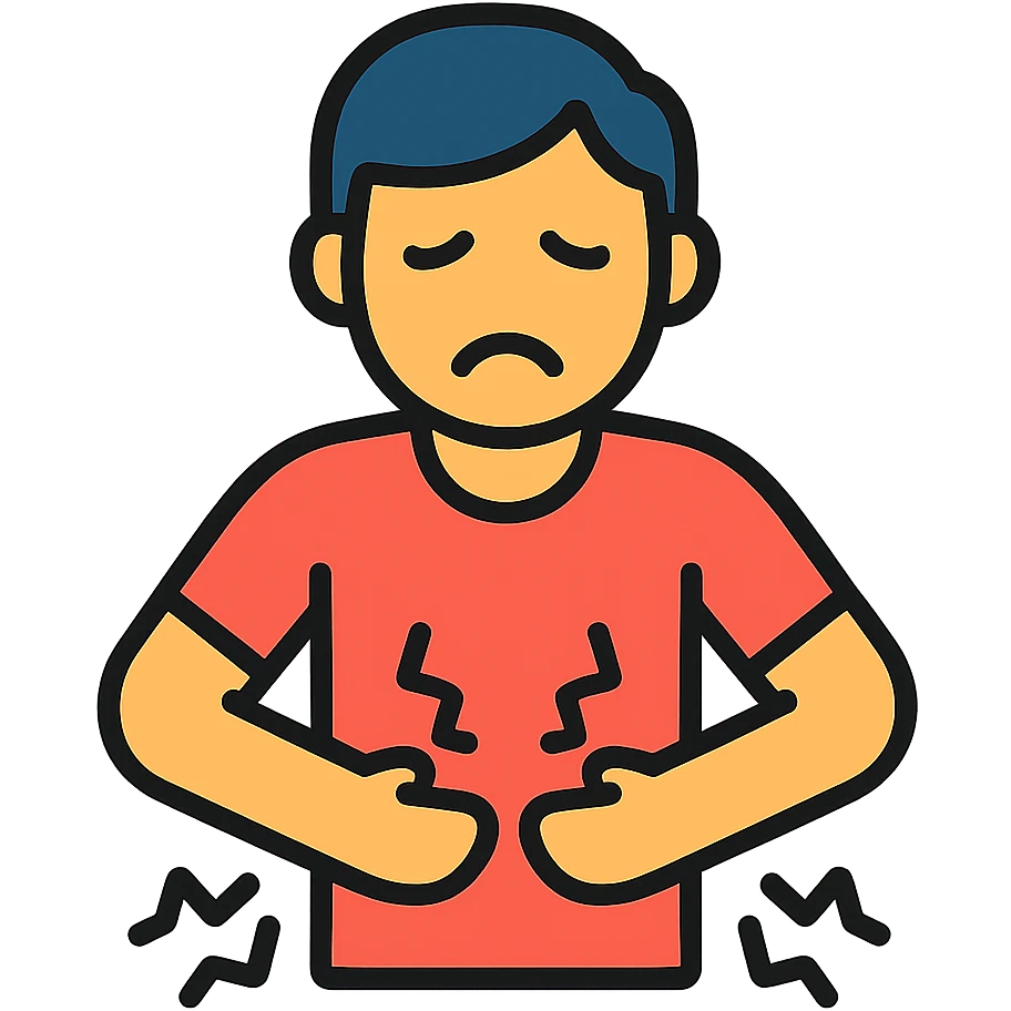 A person with stomach ache emoji