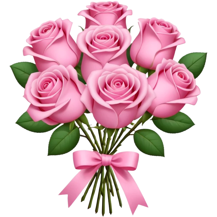 pink rose bouquet with pink ribbons  emoji