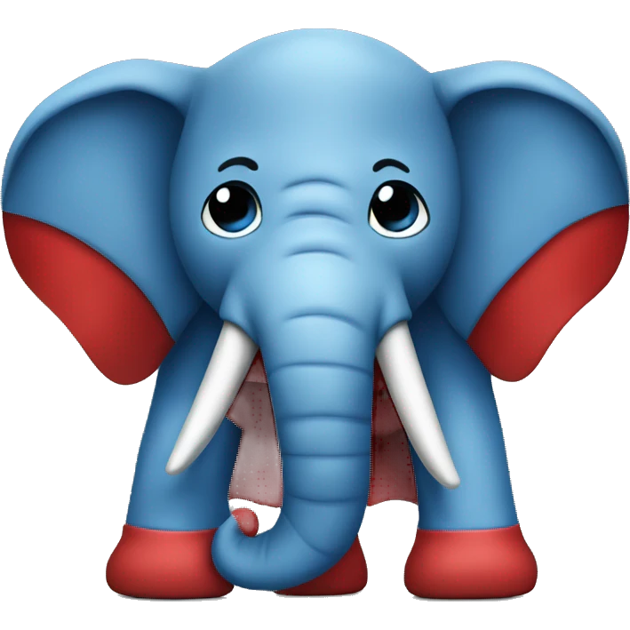 Elephant superhero blue and red emoji