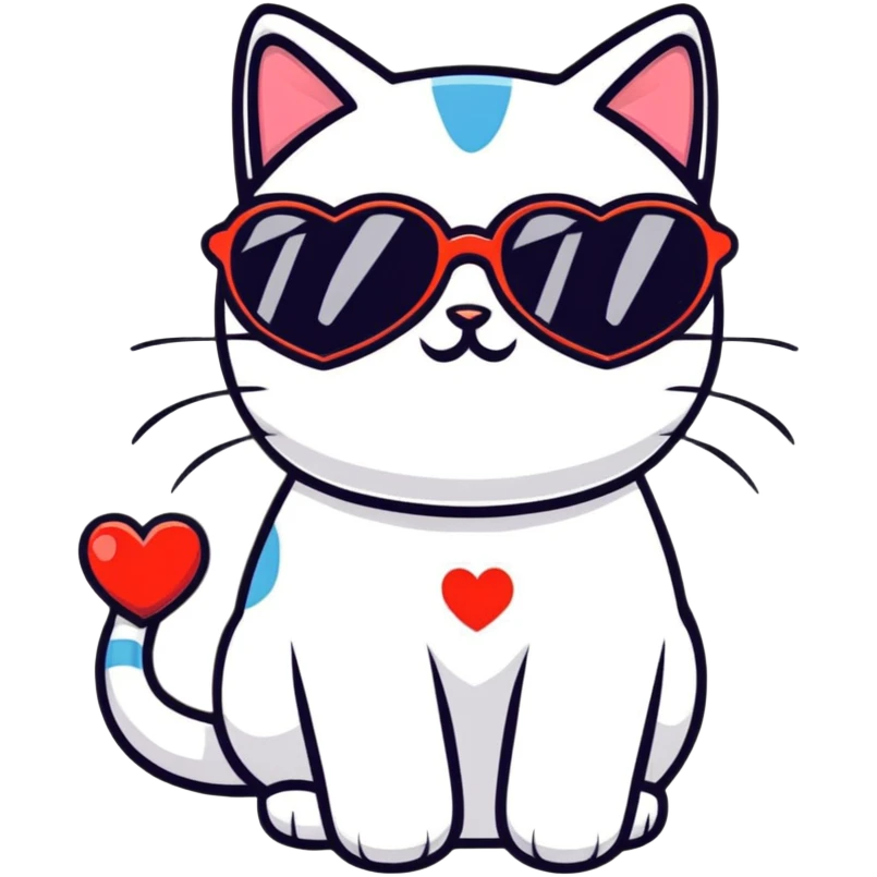Cat wearing heart-shaped sunglasses emoji