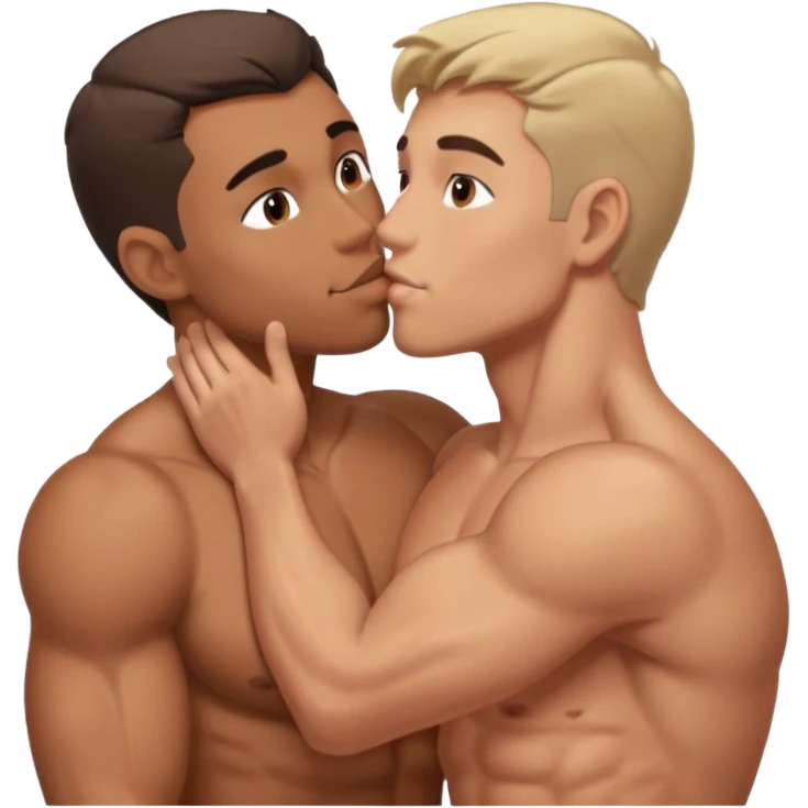 shirtless hot man only in underwear kissing emoji