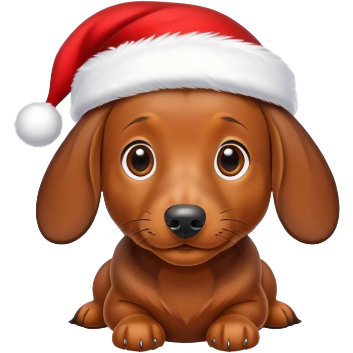 Brow Daschund on christmas  emoji