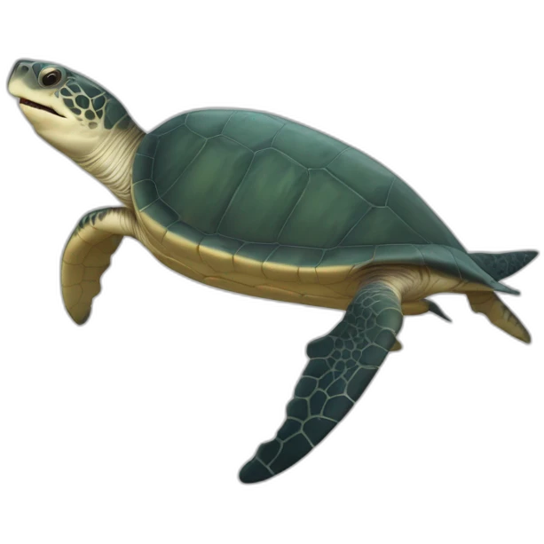 Une tortue donne la nouritture a un requin emoji