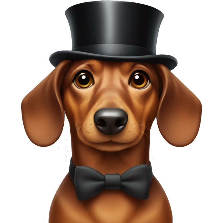 Dachshund with top hat emoji