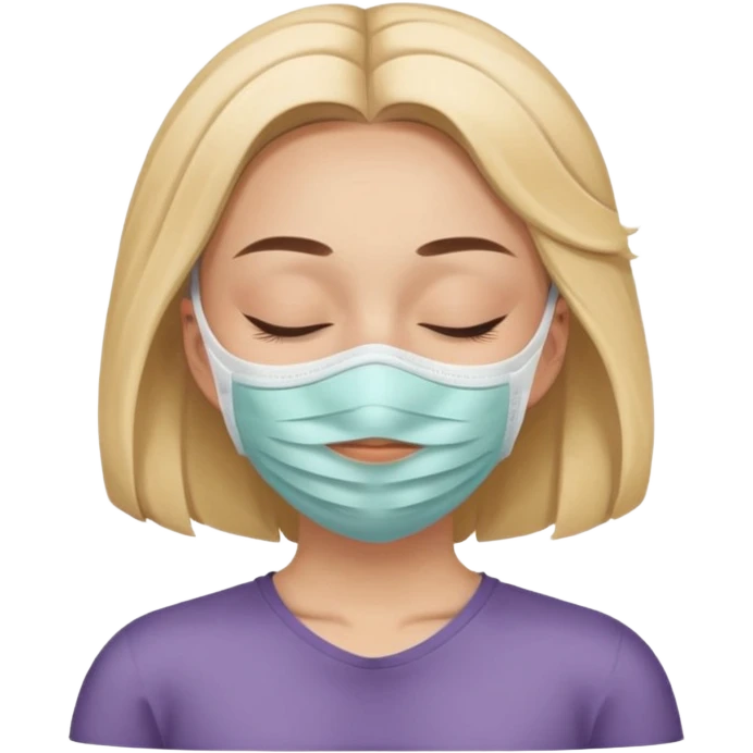 Lady with face mask spa beauty full face relaxing emoji