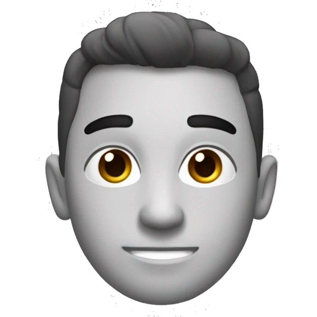 Белая Собака с черными ушами, глазами и носом улыбается  emoji
