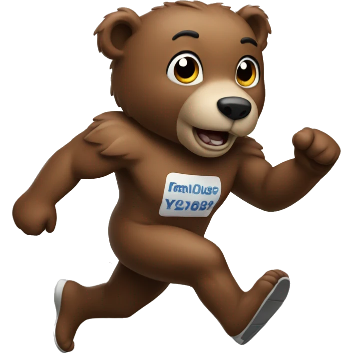Running bear emoji