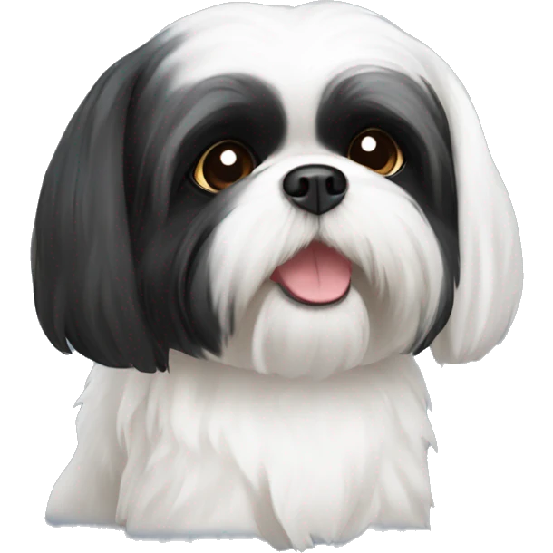 black ears white dog shih tzu  emoji