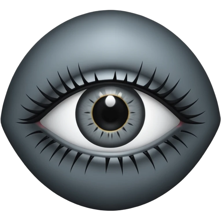 Minimal emoji, gothic futuristic eye, cold grey sclera, the pupil is fully replaced by a solid black number 8 eight, occult cyber aesthetic, sharp clean lines, flat emoji design, centered, transparent background emoji