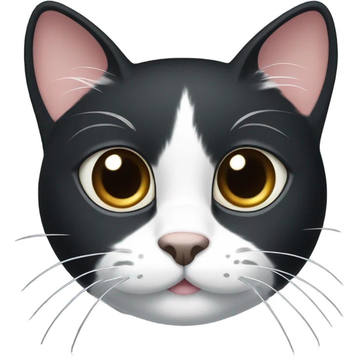 black cat with white paws and tummy  emoji