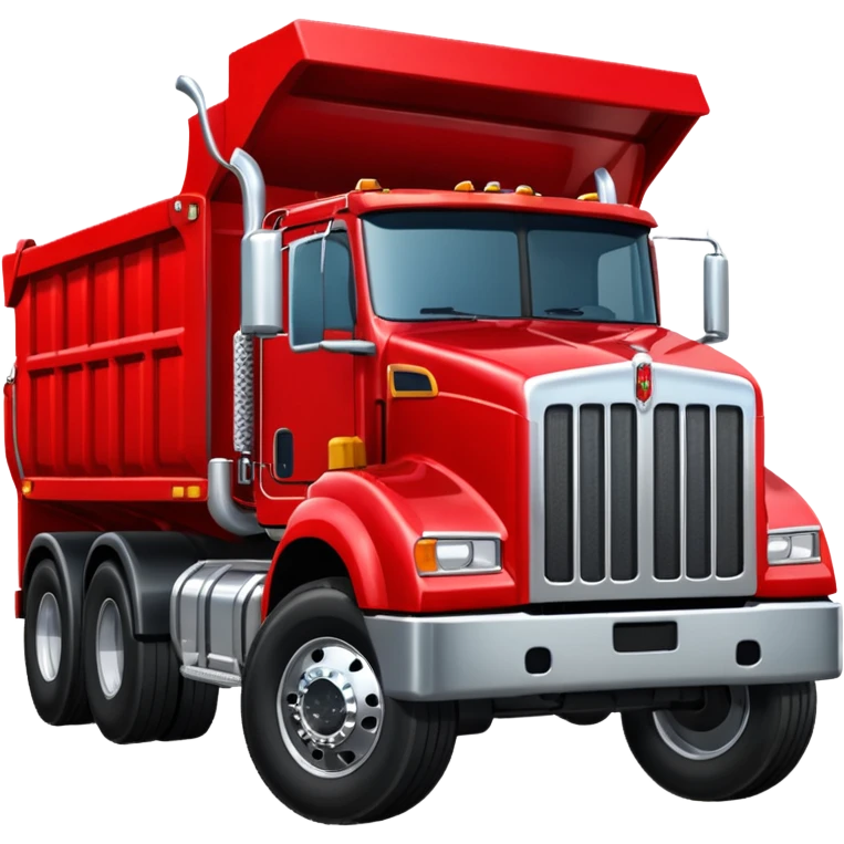 red Kenworth triaxle dump truck emoji