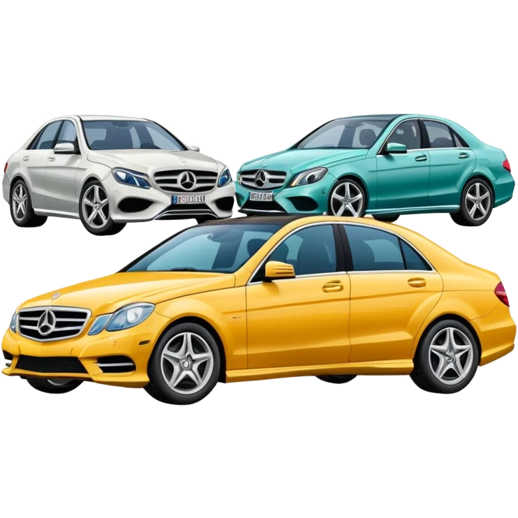group of four Mercedes-Benz cars emoji style emoji
