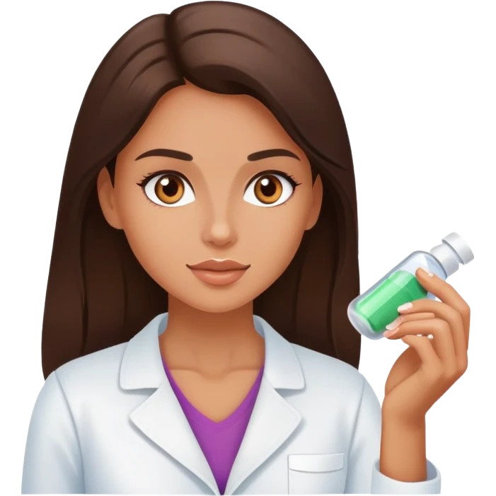Beautiful fit brunette girl taking pills  emoji