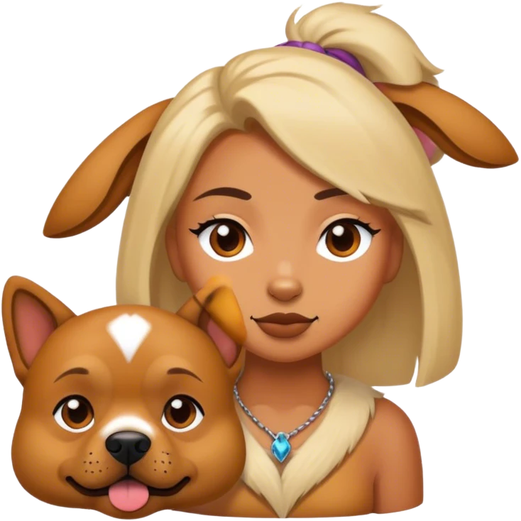 Baddie with dog  emoji