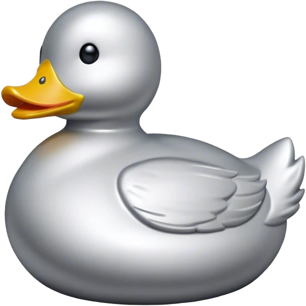 coin in profile with a rubber ducky on it, everything silver emoji