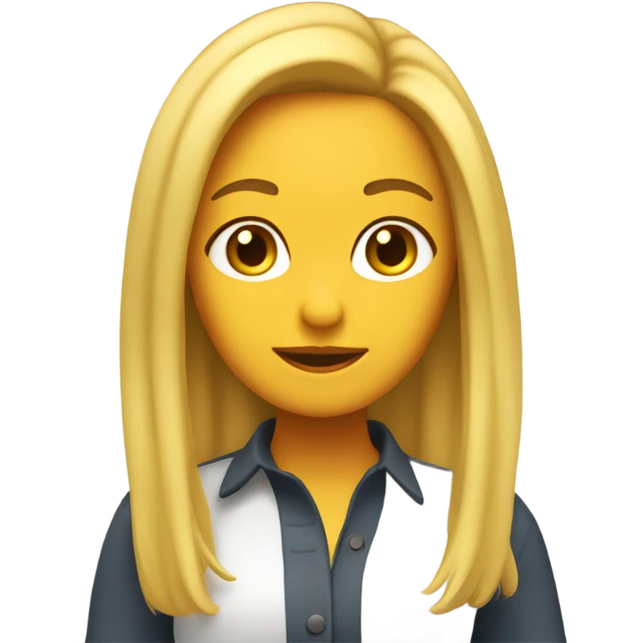 Chica con pelo rubio alisado  emoji
