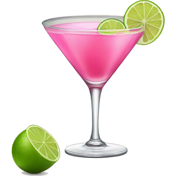 Cosmopolitan drink with a small lime decorating it emoji
