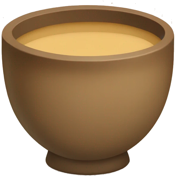 Kava bowl with light brown liquid inside emoji